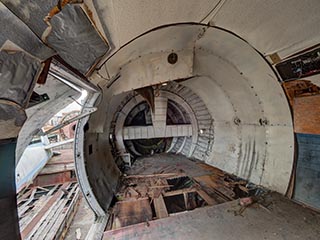 Interior of Convair 240 near rear door