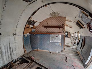 Interior of Convair 240 near rear door