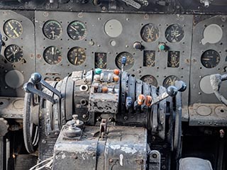 Controls of Convair 240 airliner