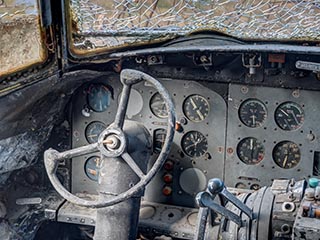 Controls of Convair 240 airliner