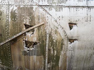 Damaged fuselage of Convair 240