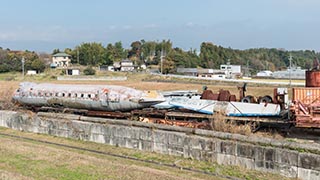 Convair 240 airliner in a junkyard in Mie Prefecture, Japan