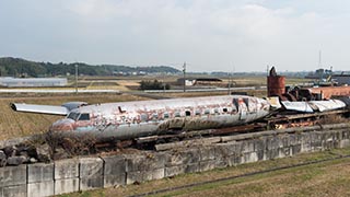 Convair 240 airliner in a junkyard in Mie Prefecture, Japan