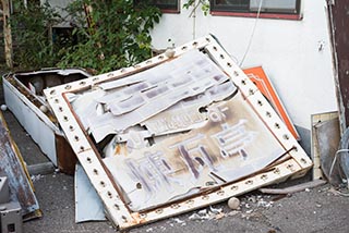 Garbage in Disused Love Hotel Car Park