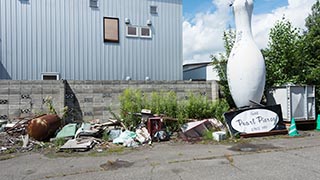 Garbage in Disused Love Hotel Car Park