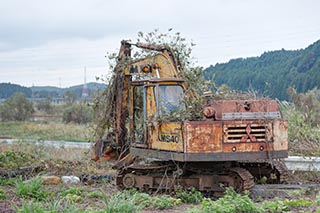 Disused excavator, Tochigi Prefecture, Japan