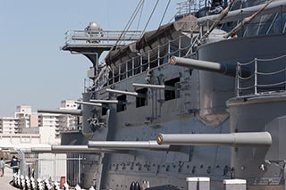 6 inch and anti-torpedo boat guns on Battleship Mikasa