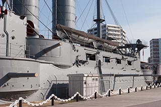 6 inch and anti-torpedo boat guns on Battleship Mikasa