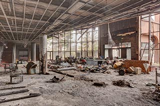 Burnt Out Wedding Venue Lobby