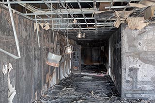 Burnt Out Wedding Venue Upstairs Corridor