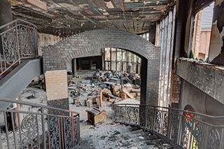 Burnt Out Wedding Venue Lobby Stairs