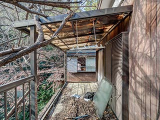 Balcony of abandoned Japanese house