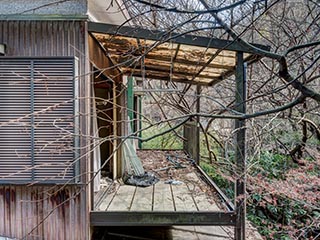 Balcony of abandoned Japanese house