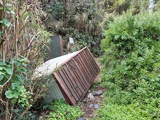 Toppled shed, Kanagawa Prefecture, Japan