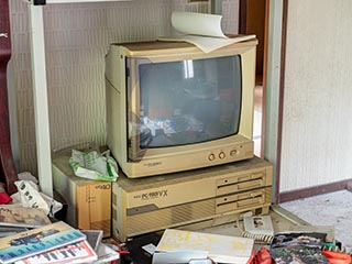 Computer in abandoned Japanese house