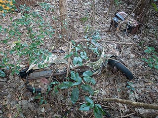 Abandoned motor scooter