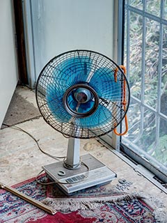 Fan in abandoned Japanese house