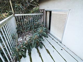 Balcony of abandoned Japanese house