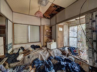 Collapsing house, Kanagawa Prefecture, Japan