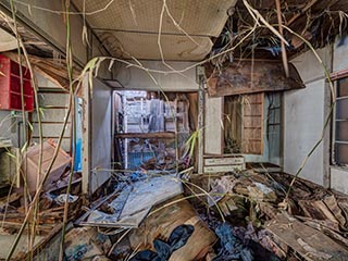 Collapsing house, Kanagawa Prefecture, Japan