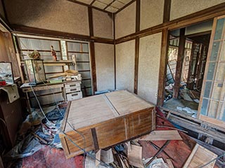 Collapsing house, Kanagawa Prefecture, Japan