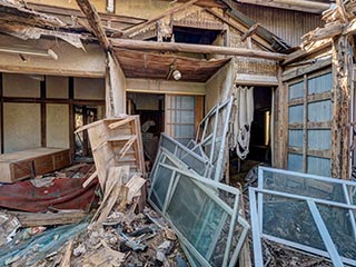 Collapsing house, Kanagawa Prefecture, Japan