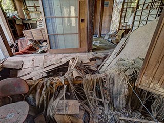 Collapsing house, Kanagawa Prefecture, Japan