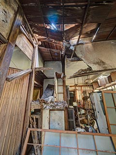 Collapsing house, Kanagawa Prefecture, Japan