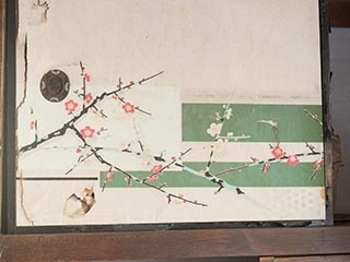 Sliding door in abandoned Japanese house