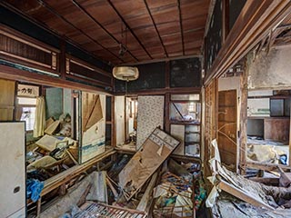 Collapsing house, Kanagawa Prefecture, Japan