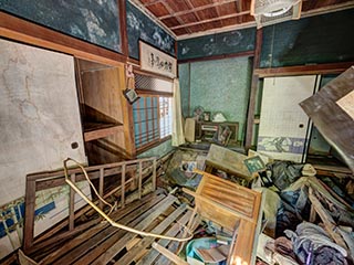 Collapsing house, Kanagawa Prefecture, Japan