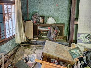 Collapsing house, Kanagawa Prefecture, Japan