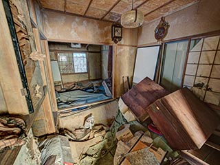 Collapsing house, Kanagawa Prefecture, Japan