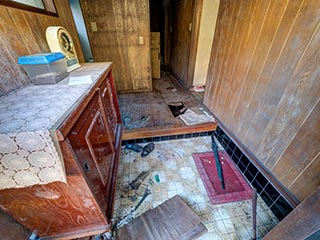 Entrance to abandoned Japanese house