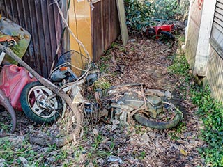 Abandoned motor scooter