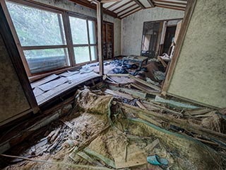 Collapsing house, Kanagawa Prefecture, Japan