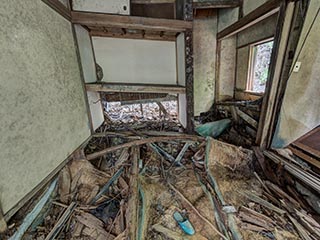 Collapsing house, Kanagawa Prefecture, Japan