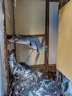 Closet of collapsing house, Kanagawa Prefecture, Japan