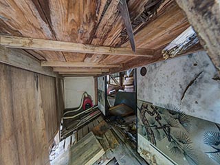 Closet of collapsing house, Kanagawa Prefecture, Japan