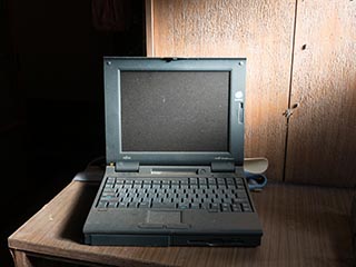 Computer in abandoned Japanese house
