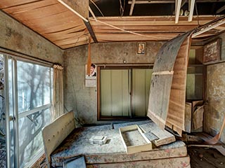 Abandoned bedroom, Kanagawa Prefecture, Japan