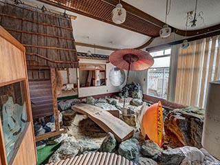 Guest room in Hotel Gaia with indoor stream