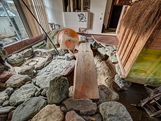 Guest room in Hotel Gaia with indoor stream