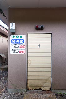 Abandoned Love Hotel New Green Guest Room Door and Price List