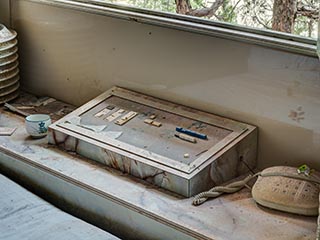 Control panel above bed in Hotel Penguin Village