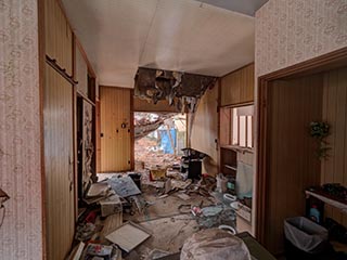 Living room in abandoned house