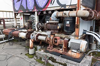 Abandoned Hotel Tropical Machinery on Roof