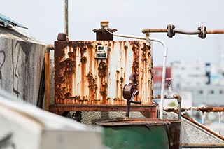 Abandoned Hotel Tropical Machinery on Roof