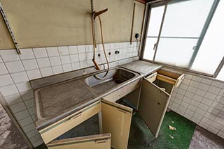 Abandoned Hotel Tropical Apartment Kitchen