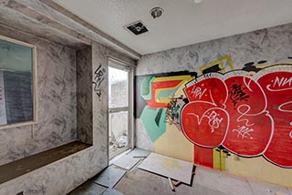 Abandoned Hotel Tropical Guest Room Graffiti